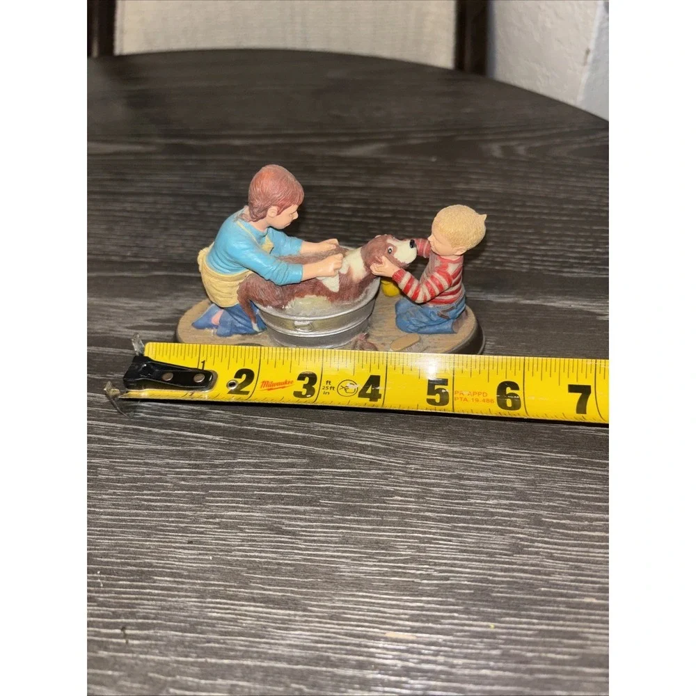 Splish Splash Kids Dog Wash Figurine 1990 Norman Rockwell‎ Age of Wonder
